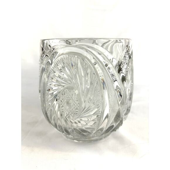 Antique EAPG Three Mold Victorian Pressed Glass Jar Ice Bucket 6.5" - Picture 2 of 16